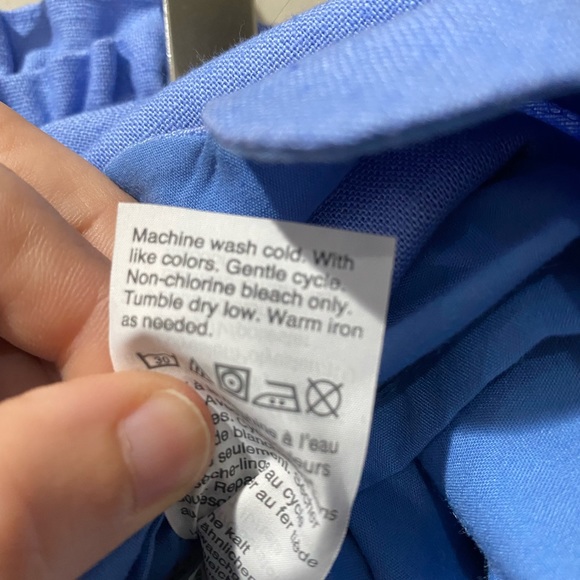 J crew Blue Scalloped Linen Skirt size 0 - Picture 7 of 7